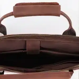 Minimalist Brown Leather Laptop <b>Bag</b> Premium Slim Business Briefcase for Modern Professionals Custom Logo Wholesale Supply - Product Image 6