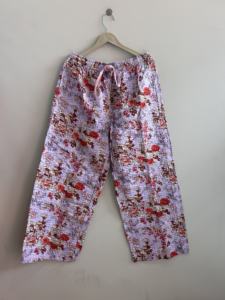 Nouveau pantalon de pyjama en coton Kantha imprimé fait main, confortable et relaxant pour homme et femme - Product Image 2