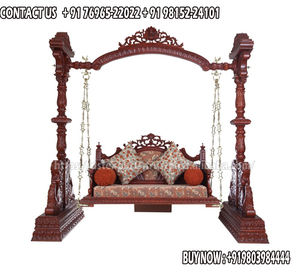 Maharaja Grand Fauteuil Suspendu Artisanal en Bois de Teck, Style Vintage, pour Salon Extérieur, Indien Haut de Gamme, Sculpté Traditionnellement, Démontable, USA - Product Image 3