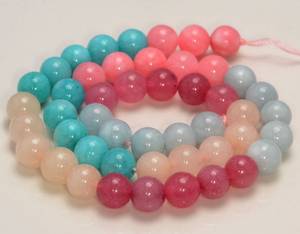 Perles rondes en jade multicolores, pierres naturelles, perles en vrac pour la fabrication de bijoux, bracelets, colliers, artisanat DIY - Product Image 5