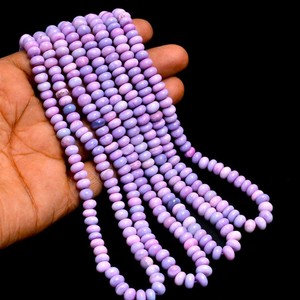 Cuentas redondas lisas de ópalo color caramelo lavanda natural de 8 mm, cuentas de ópalo sueltas para la fabricación de joyas, manualidades, suministros de bricolaje, venta al por mayor - Product Image 5
