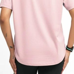 T-shirt ample rose clair pour femme, col rond, manches courtes, coupe décontractée, style chauve-souris, doux et léger - Product Image 5