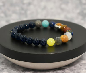 Pulsera de Piedras Naturales Hechas a Mano, Pulsera Elástica de Gemas Coloridas, Joyería de Cristal Curativo para Mujeres y Hombres - Product Image 4