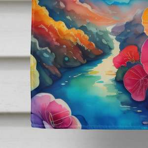 Bégonias multicolores Grand poteau de porche Décoratif Bannière de jardin Oeuvre d'art Taille de la maison Tenture murale Drapeau en polyester - Product Image 4