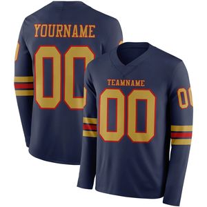 Camiseta de Fútbol Personalizada para Hombre - Tela Transpirable de Spandex/Poliéster, Mangas Largas, Nombre del Equipo, Logotipo y Posiciones Personalizables - Product Image 1