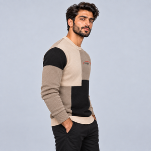 Pull pour homme de qualité supérieure avec tissu tricoté confortable, texture douce, coupe décontractée, manches longues, ourlet côtelé pour les journées froides et le port quotidien - Product Image 4