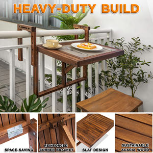 Mesa Colgante para Balcón Suministrada por un Proveedor Vietnamita de Muebles de Exterior, con Diseño que Ahorra Espacio y Uso Práctico en Exteriores - Product Image 2