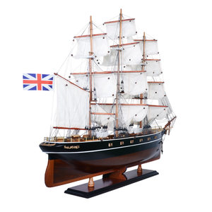 OMH-Maquette bateau cutty sark de 80cm, réplique rustique en bois de cèdre, voiles incurvées, technique nautique, mur peint du Vietnam - Product Image 3