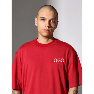 T-shirt Homme Rouge Col Rond Manches Courtes Coupe Droite Haute Qualité Polyester/Coton Décontracté Imprimé Logo Avant Anti-Plis Respirant - Product Image 5