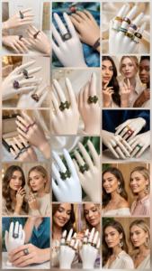 Anillos de Macramé con Amatista y Aguamarina en Bruto |   Joyería con Piedras en Bruto Certificadas por IGI |   CREACIONES HARI OM - Product Image 4