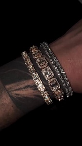 Baguette Cluster Lab Grown <b>Bracelet</b> Wholesale VVS1 925 Sterling <b>Silver</b> 10KGold Plated Step Cut <b>Mens</b> Wristband Hip Hop jewelry - Product Image 2