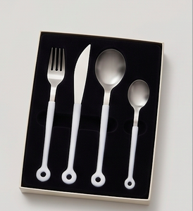 Minimalist Flatware Set With <b>Plastic</b> Handles High <b>Mirror</b> Polish Dishwasher Safe For Catering Use And Kitchen Use - Product Image 6