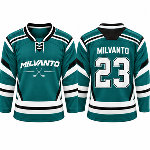 Maillot de hockey sur glace personnalisé de haute qualité avec impression par sublimation et broderie, uniforme d'entraînement en polyester pour hommes - Product Image 6