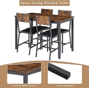 Luxury Royal 6-Person Modern Rectangle Commercial <b>Dining</b> <b>Table</b> Teak Wood 6 Chair Set Eco Friendly Durable Easy Restaurant Sets - Product Image 5