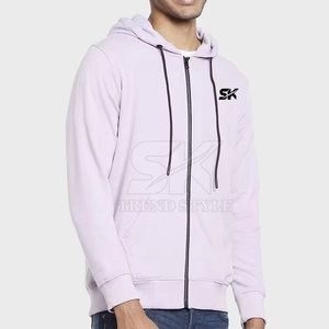 Sweat-shirt à capuche uni pour homme, fermeture éclair intégrale, qualité supérieure, nouveau design, 100% coton, prix avantageux - Product Image 4