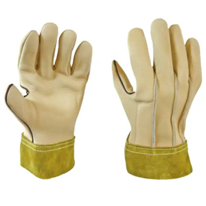 Gants de soudage TIG en cuir de buffle pleine fleur et croûte, ignifuges, robustes, résistants aux étincelles, pour la construction et le barbecue, protection des mains pour soudeurs - Product Image 2