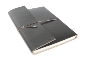 Handmade Black Color Recycled Cotton Paper Goat <b>Leather</b> <b>A5</b> Journal <b>Notebook</b> Customized Unique <b>Notebooks</b> - Product Image 4