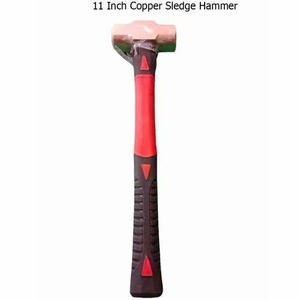 Marteau de sécurité exclusif en cuivre, anti-étincelles, avec manche en fibre de verre et bois, robuste, pour environnements dangereux - Product Image 5