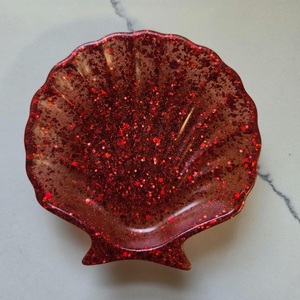 Assiette ronde en résine d'art populaire ILAHI - Motif simple, durable pour le service, les cadeaux et la décoration intérieure - Product Image 1