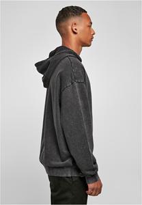 Sweat-shirt à capuche surdimensionné pour homme, couleur unie, coton tricoté lavé, coupe décontractée, longueur normale, style automne - Product Image 3