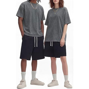 เสื้อยืดผ้าฝ้ายขนาดใหญ่สำหรับผู้ชาย วินเทจ ยูนิเซ็กส์ แขนสั้น ทรงหลวม สตรีทแวร์ ลำลอง ซักแล้ว ทรงพื้นฐาน สวมใส่สบาย - Product Image 3