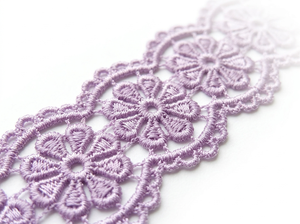 15mm Lavender Geometric Guipure Lace Trim Eco-Friendly 100% Polyester Wholesale 20 Meter Packing Kids Wear Dresses <b>Sewing</b> Craft - Product Image 3