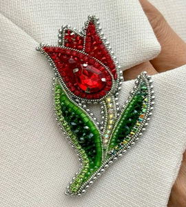Premium Designer Hand Sewn Beaded Brooch Luxury Decorative Clothing Pin for Women Fashion Apparel Accessories - Product Image 1