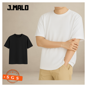 Camiseta lisa de algodón transpirable que retiene la forma para correr - Product Image 1