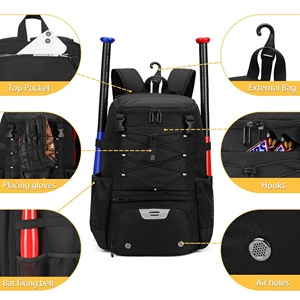 Sac à dos personnalisable en polyester pour baseball, hockey et softball, idéal pour le transport d'équipements d'équipe et le rangement de raquettes et de balles – Prix attractif, livraison rapide - Product Image 1