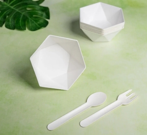 Bol hexagonal blanc compatible micro-ondes - Product Image 2