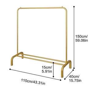 Minimalist Standing Metal Clothing Rack <b>With</b> <b>Shoe</b> Shelf Double Tier <b>Wardrobe</b> <b>Storage</b> Holder Durable Baking Paint Finish - Product Image 2