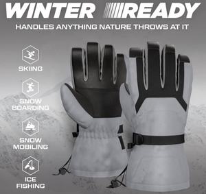 Guantes de snowboard para clima frío, correas ajustables para esquiar, impermeables, aislados, cálidos, de forro polar suave, cómodos, antideslizantes - Product Image 3
