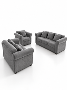 Canapé contemporain 321 places gris orchidée pour salon, hôtel, appartement, villa – Tissu personnalisé, écologique, fabricant de tissus haut de gamme - Product Image 1