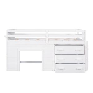 Letto a soppalco singolo con armadio bianco e mensola per bambini (vecchio SKU LP000501AAK) - Product Image 5