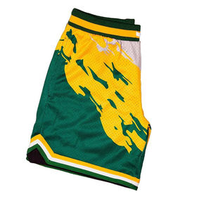 Shorts de sport en maille respirante à séchage rapide avec logo personnalisé de haute qualité pour hommes, décontractés, en polyester élastique - Product Image 3