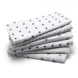 Quick-dry Muslin Burps Clothes Cotton Soft Newborn Baby White Towels Plus Triangle & Zig-zag Pattern Newborn <b>Toddler</b> Wash Cloth - Product Image 2