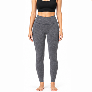 Women's Mid Waist Yoga Leggings Full Length Elastic Waist Workout Pants Customized Sports Warm Legging for Women - Product Image 1