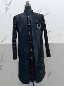 Sherwani de Lujo para Boda de Hombre, Terciopelo Pesado Jodhpuri con Bordado a Mano Intrincado y Lentejuelas, Personalizable para Adultos - Product Image 2