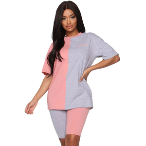 ชุดเซ็ต 2 ชิ้น ผ้าเจอร์ซีย์โพลีเอสเตอร์/คอตตอน สีพื้น คุณภาพสูง สำหรับผู้หญิง สั่งทำได้ ระบายอากาศดี เป็นมิตรกับสิ่งแวดล้อม สไตล์วินเทจ ความยาวระดับเข่า เหมาะสำหรับฤดูร้อน - Product Image 1