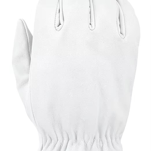 Gants de travail en cuir blanc souple, en cuir de vachette pleine fleur, gants de sécurité avec poignet élastique et manchette courte, OEM, marque privée, vente en gros - Product Image 6
