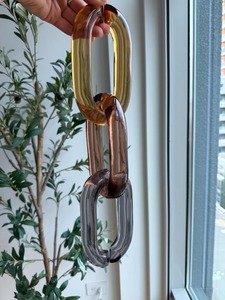 Estante de madera decorativo Link Gold con cadena tallada, decoración para mesa de centro, nudo de madera, decoración estilo rústico - Product Image 3