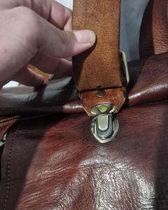 Handmade Vintage Genuine <b>Leather</b> Roll Top <b>Backpack</b> Durable Cowhide Daypack For Men Business Travel College Bag LRTB-0102 - Product Image 3