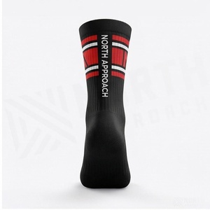 Chaussettes de sport noires, rouges et blanches à motif lettres, respirantes, pour adultes, saison estivale - Product Image 2