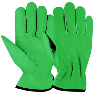 Comfortable Reflective Safety Goat Grain Leather Driving <b>Gloves</b> Polyester Anti-Slip Safety Cuff Abrasion Resistant Hand Arm - Product Image 2