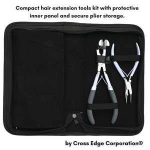 Kit profesional de extensiones de cabello blanco, pinza selladora de cinta, pinza para crimpado de cuentas, agujas de costura para separar el cabello, mini tijeras - Product Image 6