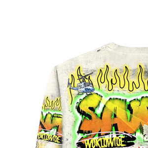 Camiseta Urbana de Manga Larga para Hombre, Estilo Oversize, con Estampado, Cuello Redondo, Diseño con Logotipo en la Espalda - Product Image 4