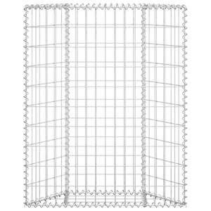 Jardinera Elevada Gabion de Acero Galvanizado Plateado 31.5x7.9x39.4 pulgadas para Macetas y Jardineras - Product Image 2