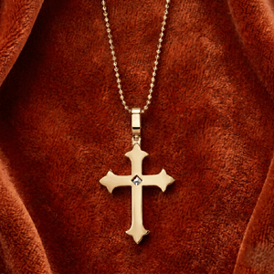 Colgante de Cruz de Moissanita Tono Oro, Collar con Dijes Estilo Hip Hop Iced Out, Joyería Religiosa de Lujo, Regalo Impresionante para Hombres - Product Image 4