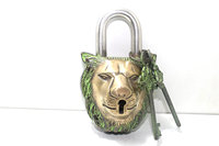 Cadenas en laiton massif de style religieux moulé sous pression avec clés, serrure de sécurité durable pour portes, portails, armoires et rangements