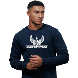 Conjunto de sudadera con cuello redondo y pantalones deportivos azul marino para hombre, ropa deportiva informal, conjunto de chándal para entrenamiento - Product Image 2